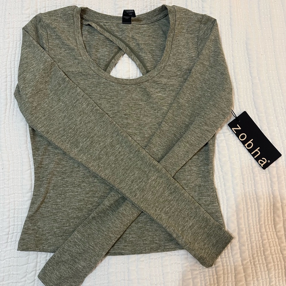 Zobha Deep Lichen Green Cut Out “Trace Top”